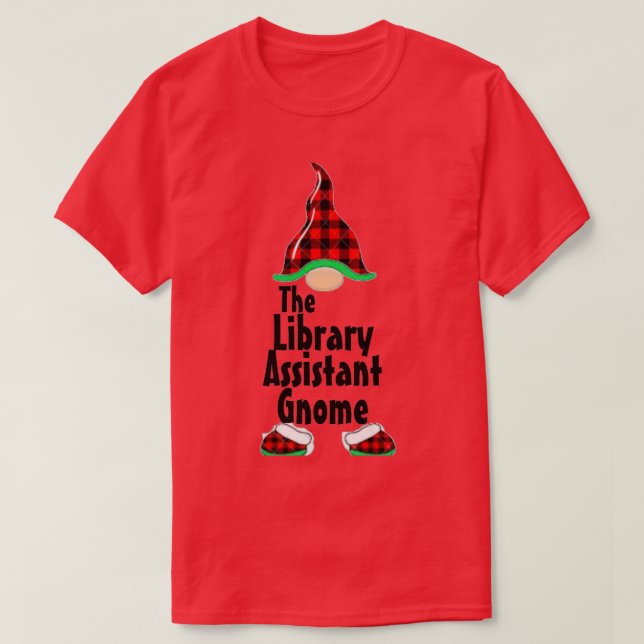 Assistant Gnome i Bibliotek T Shirt (Design framsida)