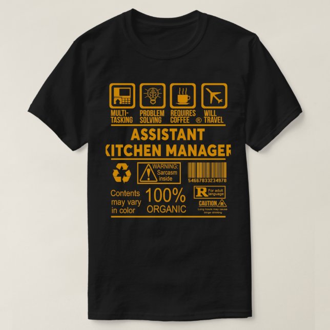 ASSISTANT KITCHEN MANAGER NICE DESIGN 2017 Classic T Shirt (Design framsida)