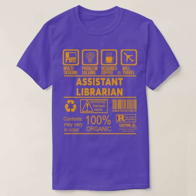 ASSISTANT LIBRARIAN NICE DESIGN 2017 T SHIRT (Design framsida)
