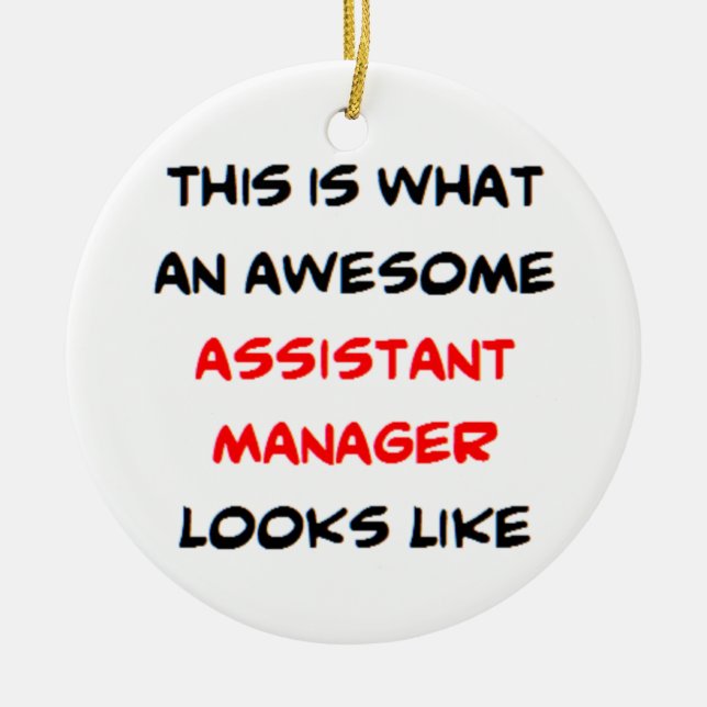 assistant manager, awesome julgransprydnad keramik (Framsidan)