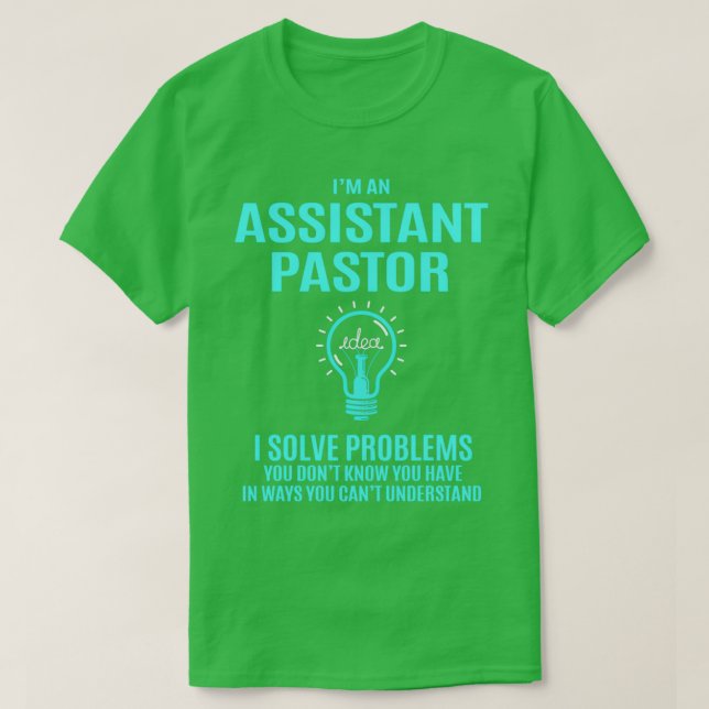 Assistant Pastor I Lös problem jobbgåva T Shirt (Design framsida)