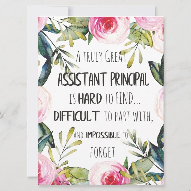 Assistant Principal AppreditSecretary - Tack Kort (Framsida)