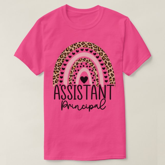 Assistant Principal Leopard Rainbow Assistant Prin T Shirt (Design framsida)