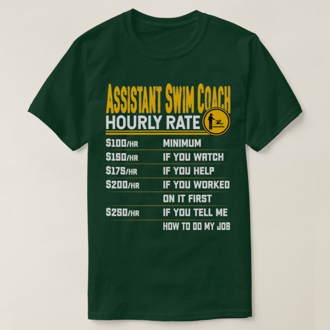 Assistant Simma Coach Timme Rate Swimming Swimmer T Shirt (Design framsida)