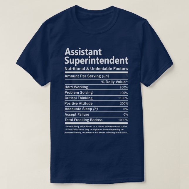 Assistant Superintendent Nutritional och Odiskutab T Shirt (Design framsida)