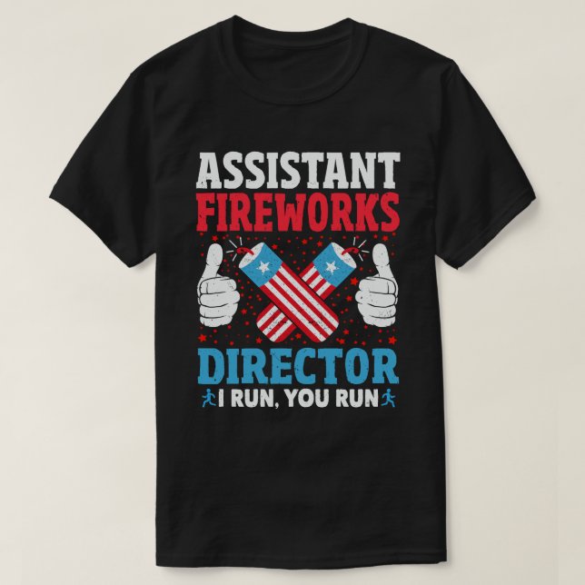 Assistante Fireworks Expert I Springa You Springa T Shirt (Design framsida)