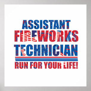 Assistent fyrverkeritekniker lustig 4:e July Poster