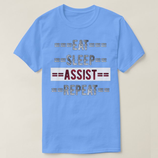 Assistent Gift Eat-viloassistenten Upprepad nedton T Shirt (Design framsida)
