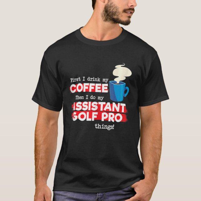 Assistent Golf Pro- och kaffeTanktop T Shirt (Framsida)