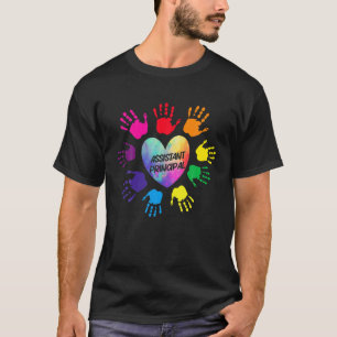 Assistent Principal Heart Colorful Händer Lacher L T Shirt