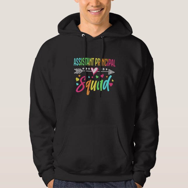Assistent Rektor Squad  Tillbaka Till Skolan Lärar Hoodie (Framsida)