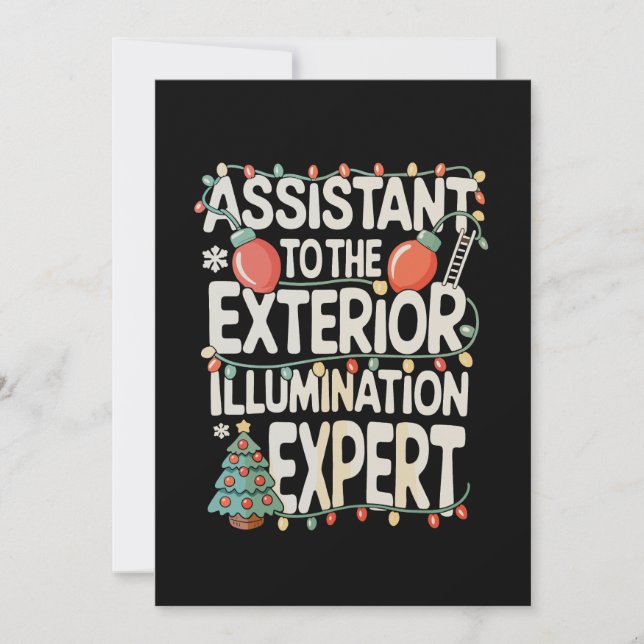 Assistent till expert på extern belysning jul julkort (Framsida)