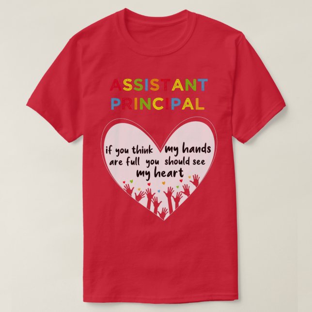 Assistentansvarig om du tänka min händer är fullt t shirt (Design framsida)