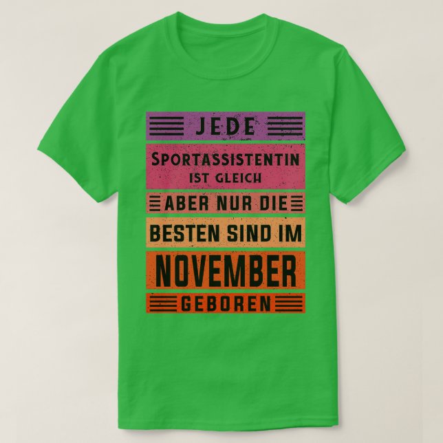 Assistentbussfödelsedag i november, född idrottsas t shirt (Design framsida)