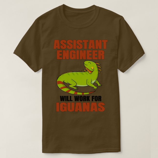Assistenten Ingenjör kommer att arbeta för Iguanas T Shirt (Design framsida)