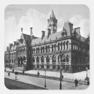 Assizedomstolar, Manchester, c.1910 Fyrkantigt Klistermärke