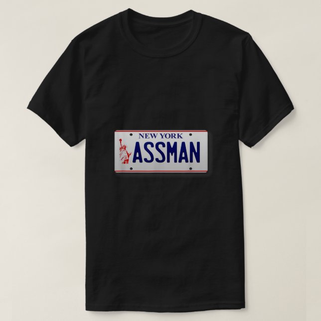 Assman New York License Plate Funny1953 T Shirt (Design framsida)