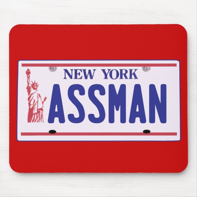 Assman New York registreringsskyltprodukter Musmatta (Framsidan)
