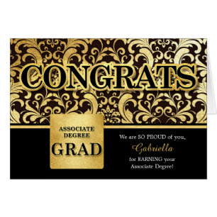 Associate Degree Grad in Faux Gold Foil Hälsningskort