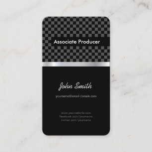 Associate Producer - Elegant Black Chessboard Visitkort