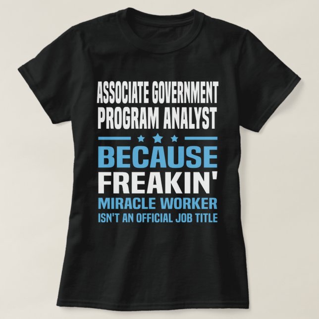 Associera programanalytiker för myndigheter t shirt (Design framsida)