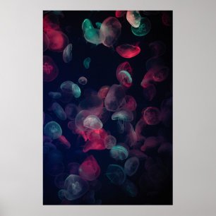 ASSORTED-FÄRG JELLYFISH PAINTING POSTER