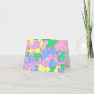 Assortel Pastel Sugar Candy Valentine Hearts Helgkort