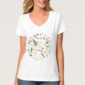 Assorterad Färg Blommigt Löv Kvinnor T-Shirt