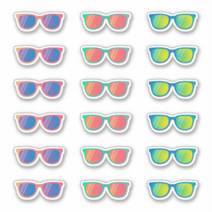 Assorterad Färg Spegel solglasögon Stickers Klistermärken