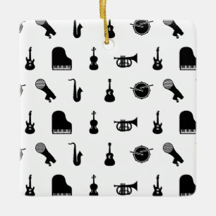 Assorterad musikinstrument ANPASSNINGSBAR BG FÄRG Julgransprydnad Keramik