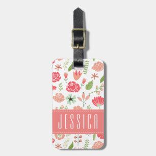 Assorterad Pastel Flowers White Background Bagagebricka