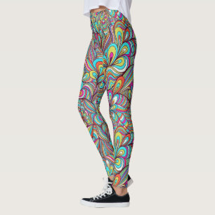 Assorterad Psychedelic Swirls Leggings