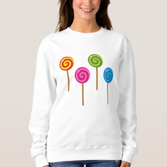 Assorterande spiral färgglada lollipops t shirt (Framsida)