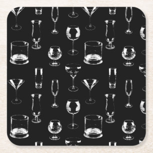 Assorterat glas underlägg papper kvadrat