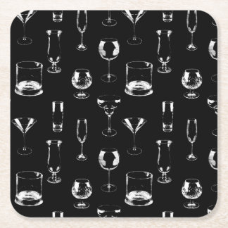 Assorterat glas underlägg papper kvadrat