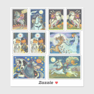 ASSORTERAT HEADLESS HORSEMAN HORSEWOMAN HALLOWEEN KLISTERMÄRKEN