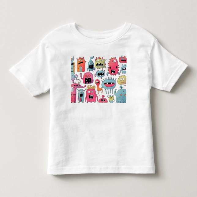 Assorterat monster figurer t shirt (Framsida)