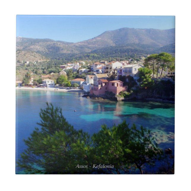 Assos - Kefalonia Kakelplatta (Framsidan)