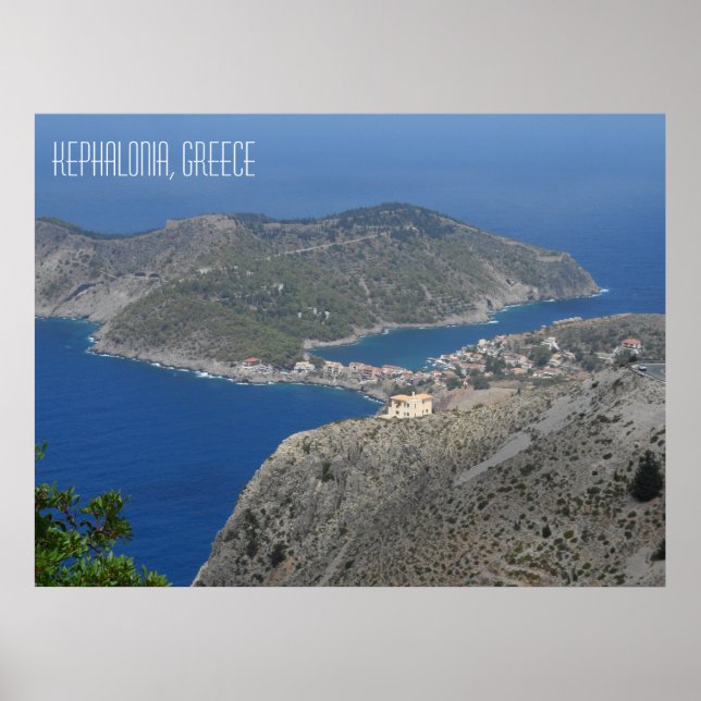 Assos Village Kefalonia Grekiska ön Grekland Poster (Framsidan)
