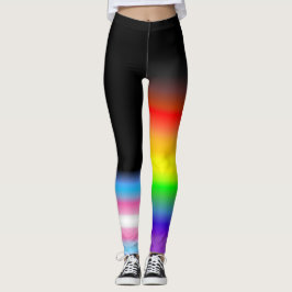 Assymetrisk flaggor för trans.-regnbågepride leggings
