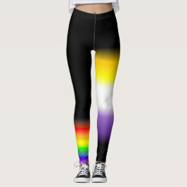 Assymetrisk nonbinary glad regnbågepride sjunker leggings