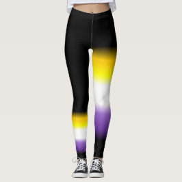 Assymetrisk nonbinary prideflaggadamasker leggings