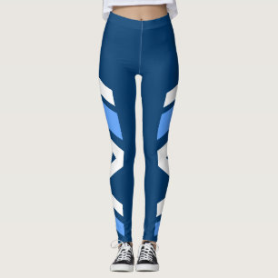 Assymetrisk sidomusikbandblått skuggar damasker leggings