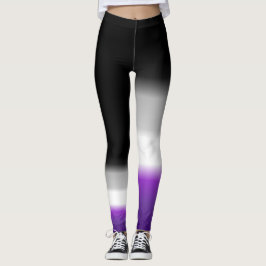 Assymetrisk topp- asexual prideflagga leggings