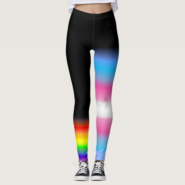 Assymetrisk trans.-regnbågepride sjunker #2 leggings (Framsida)