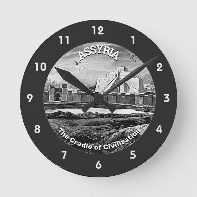 ASSYRIA ACrylic Wall Clock Rund Klocka (Framsida)