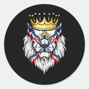 Assyria Lejonare Kung Flagga Runt Klistermärke