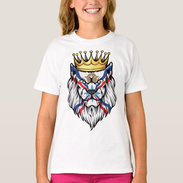 Assyria Lejonare Kung Flagga T Shirt (Framsida)