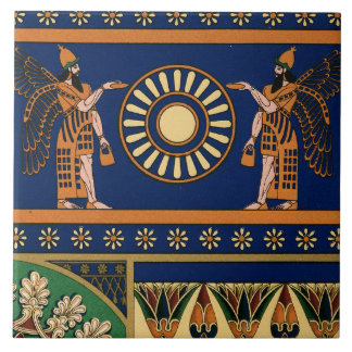 Assyrian Deity Called an Apkallu or Winged Genius Kakelplatta