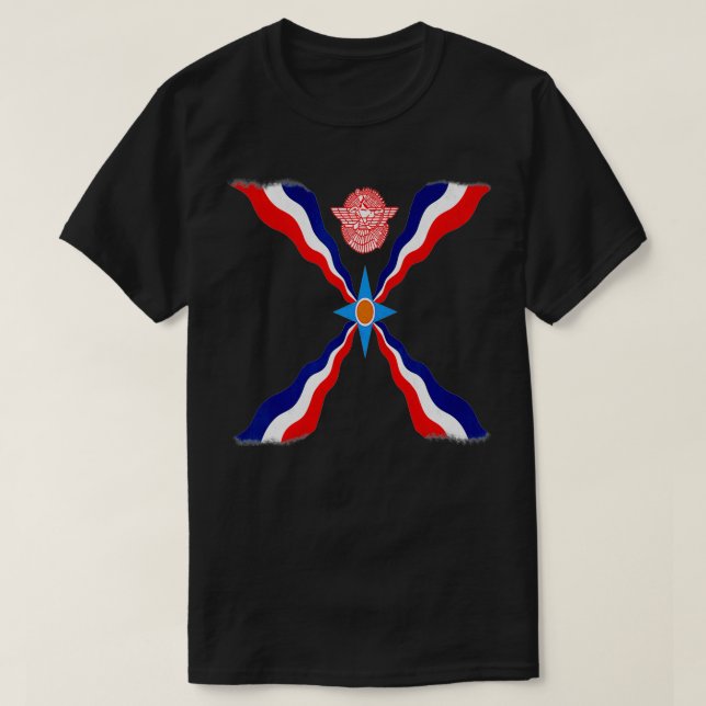Assyrian Flagga Ator Ashurbanipal Kung T Shirt (Design framsida)